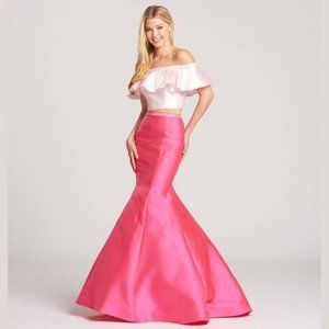 Mon Cheri 'Ellie Wilde' Two-Tone Two-Piece Gown